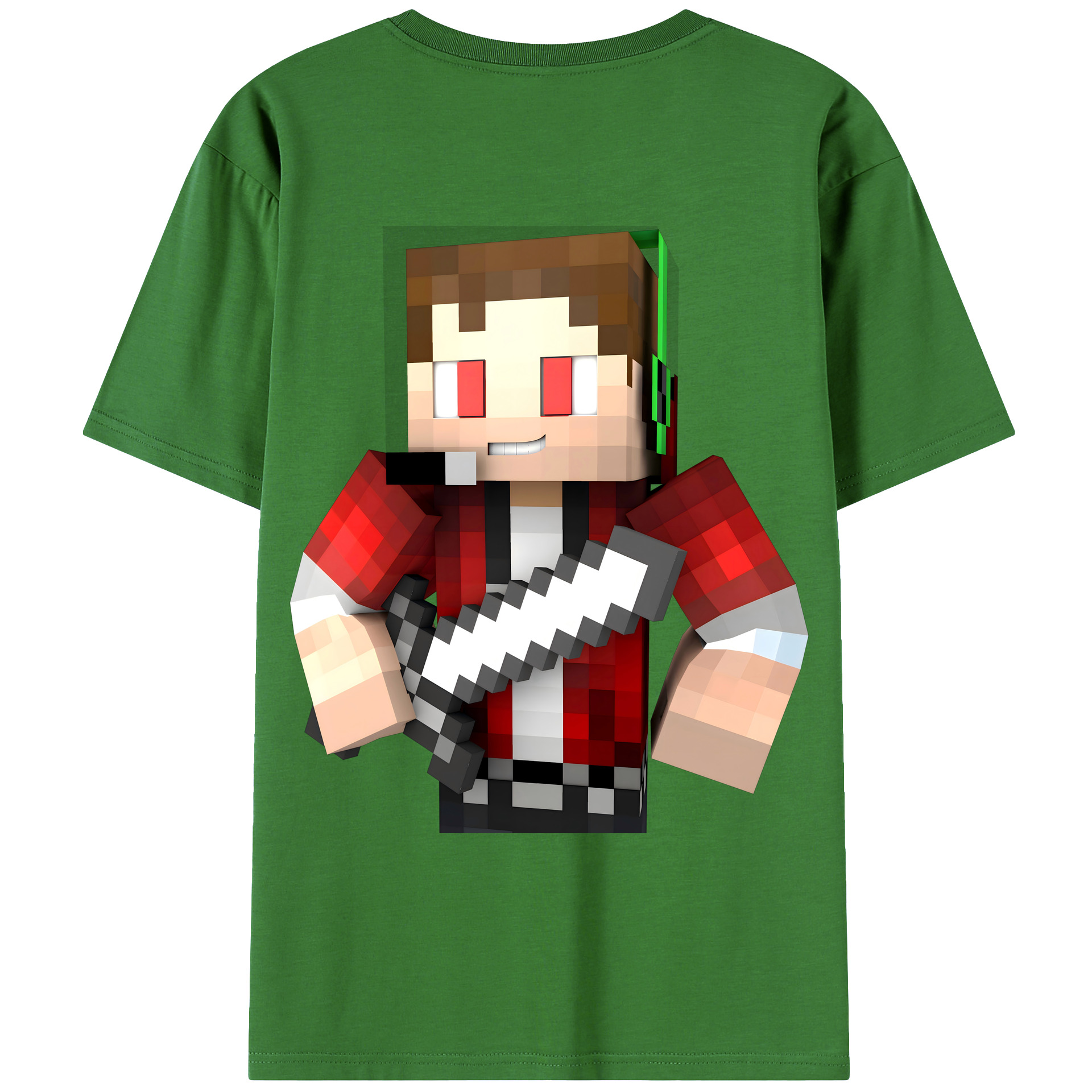 （画像用） マインクラフト ブロックの世界 Minecraft MC Block world レディース半袖Tシャツ(バックプリント)